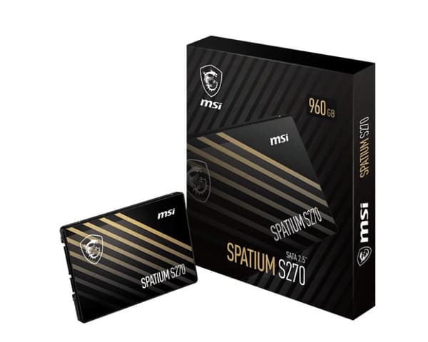 MSI SPATIUM S270 SATA 2,5 960 GB intern solid state-enhet 2,5" Serial ATA III 3D NAND