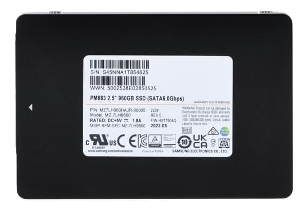 SSD Samsung PM883 960GB SATA 2,5" MZ7LH960HAJR-00005 (DWPD 1.3)
