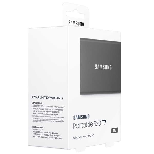 Samsung Extern Ssd Hårddisk T7 Mu-pc1t0t 1tb Svart