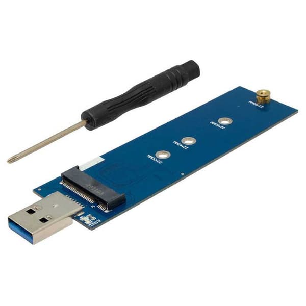 Euroconnex Usb 301 Usb-a 3.0 M.2 Til Usb-a 3.0 Adapter Sort