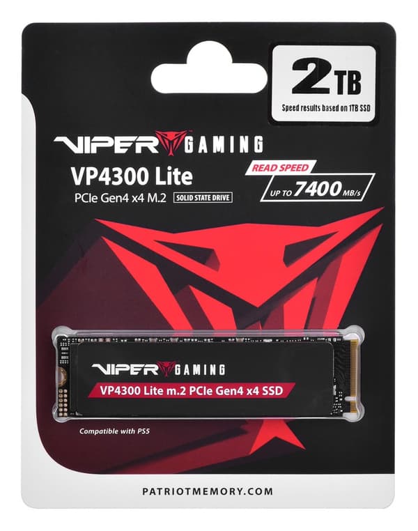 Patriot Viper VP4300L M.2 PCI-Ex4 NVMe 2TB 7.2/6.