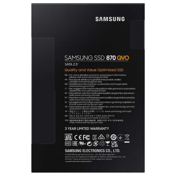 Samsung Hårddisk Mz-77q8t0bw 870 Qvo 8tb Svart