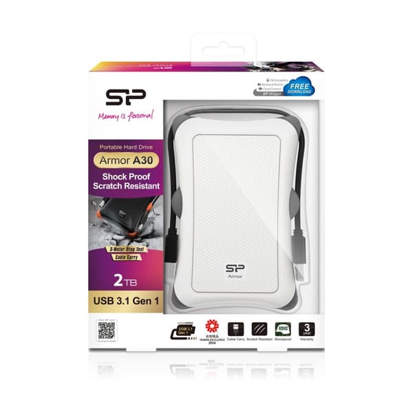 Silicon Power Armor A30 ekstern harddisk 2000 GB Hvid