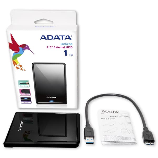 Extern Hårddisk Adata HV620S Svart 1 TB
