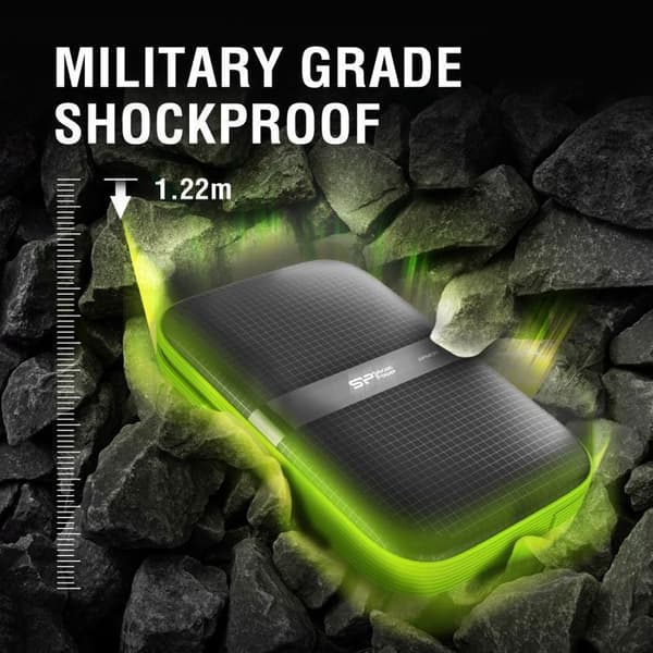 Extern hårddisk - Silicon Power - Armor A60 2To Grön - Stöttålig USB3.2