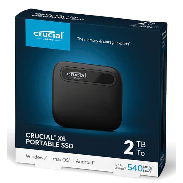 Crucial X6 2tb Usb 3.1 Gen 2 Type C Svart
