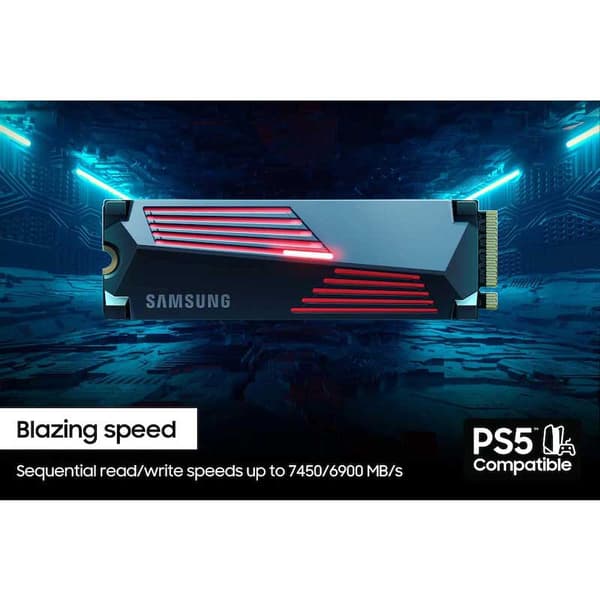 Samsung Ssd Harddisk 990 Pro Series Heatsink 4tb Rød