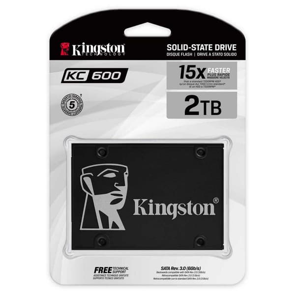 Kingston Ssd Hårddisk Kc600 2tb Svart