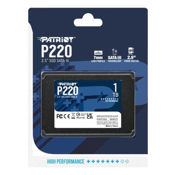Patriot Ssd Hårddisk P220s1tb25 1tb Durchsichtig