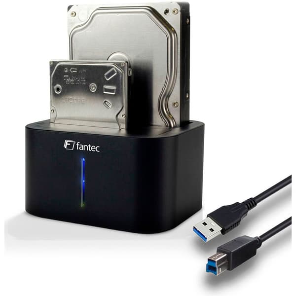 Fantec Dockningsstation För Hårddisk/ssd Ds-x2u3-alu Usb 3.0 Svart