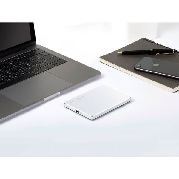 Transcend Ekstern Hdd-harddisk Storejet 25c3 2.5 2tb Usb 3.1 Gen 1 Hvid,Søvfarvet