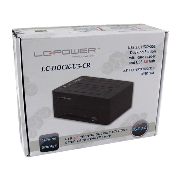 Lc Power Forbindelse Station Lc-dock-u3-cr Cf/sd Card R Sort