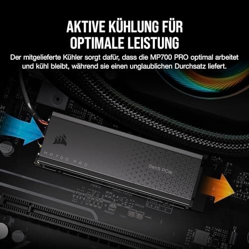 CORSAIR MP700 PRO - SSD - 2TB - intern - M.2 2280 - PCI Express 5.0 x4 (NVMe) - 256-bitars AES - Svart (CSSD-F2000GBMP700PRO)