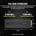 Miniatyrbild 4 av 6: CORSAIR MP700 PRO - SSD - 2TB - intern - M.2 2280 - PCI Express 5.0 x4 (NVMe) - 256-bitars AES - Svart (CSSD-F2000GBMP700PRO)