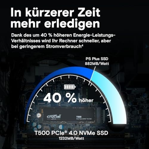 Crucial T500 500 GB PCIE GEN4 NVME M.2 - SSD (CT500T500SSD8)
