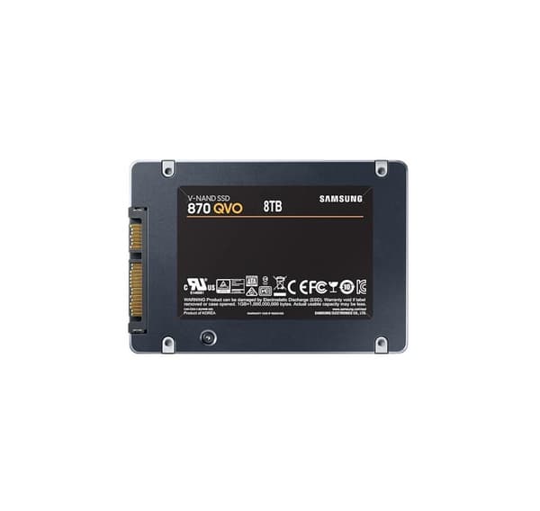 SSD Samsung 870 qvo (8tb, sata 3.0, skrivhastighet 530 mbyte/sek, läshastighet 560 mbyte/sek, 2,5", tbw 2880 tb)