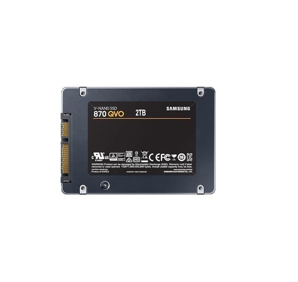 SSD Samsung 870 qvo (2tb, sata 3.0, kirjoitusnopeus 530 mbytes/sek, lukunopeus 560 mbytes/s, tbw 720 tb, mtbf 1500000 tuntia)