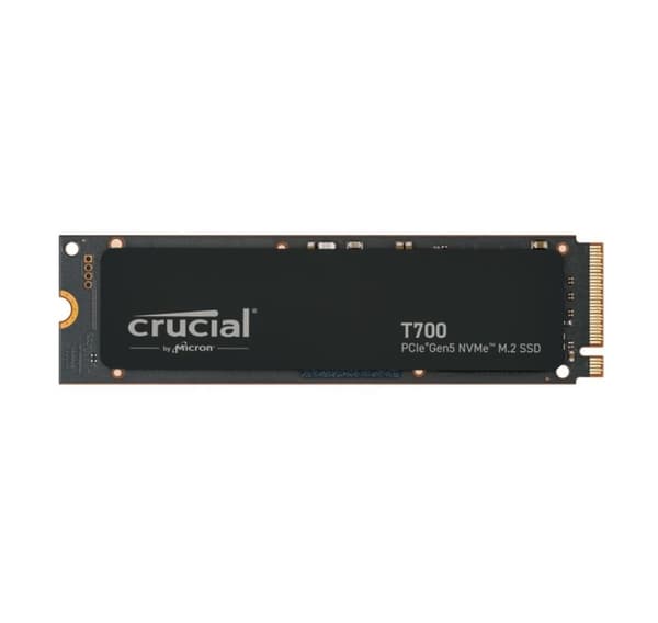 SSD Crucial t700 (4tb, m.2, pcie gen5, nvme, tlc, kirjoitusnopeus 11800 mtavua/s, lukunopeus 12400 mbytes/s, tbw 2400 tb)