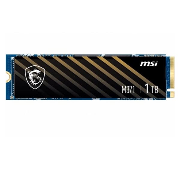 SSD MSI spatium m371 (1tb, m.2, pcie, nvme, 3d nand, skrivehastighed 1700 mbytes/sek., læsehastighed 2350 mbytes/sek., 2,15 mm)