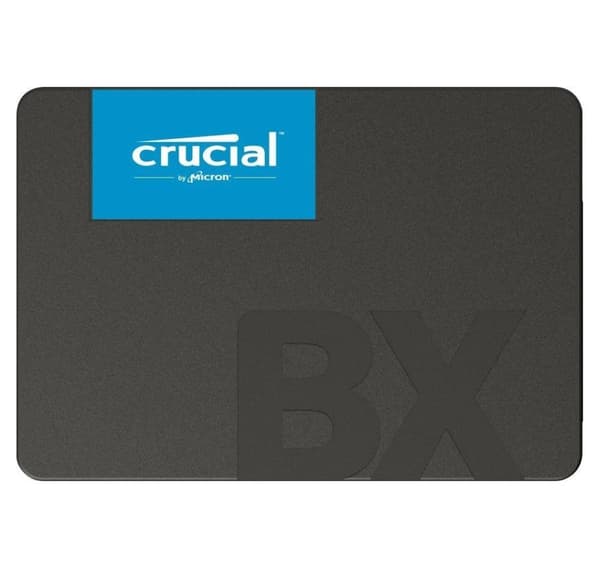 SSD CRUCIAL BX500 (240 GB, SATA 3.0, skrivehastighet 500 MByte/sek, lesehastighet 540 MByte/sek, 2,5", TBW 80 TB, MTBF 1500000 timer)