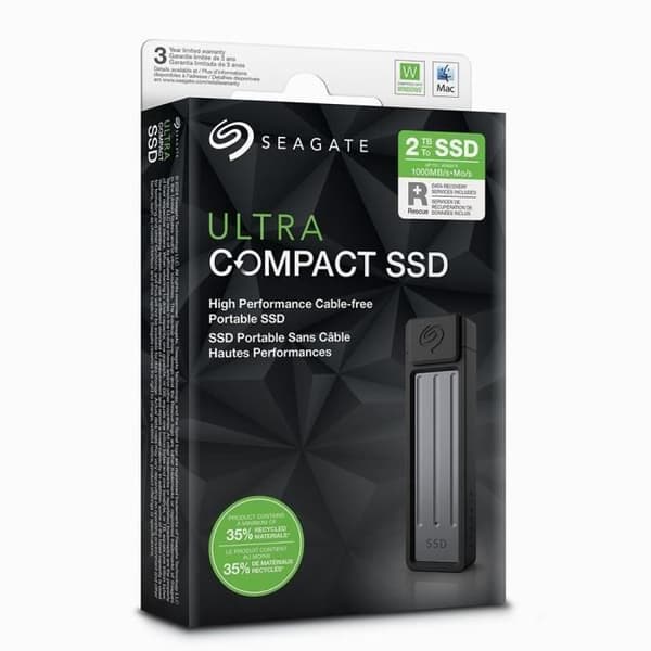 SEAGATE - Ultra kompakt - extern SSD - 2 To - USB-C - Hastigheter upp till 1000 Mo/s