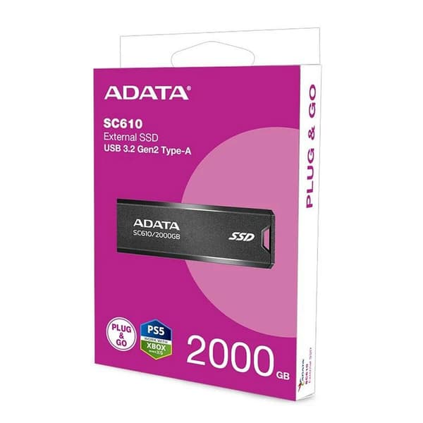 A-data Ekstern Ssd-harddisk Sc610 2tb