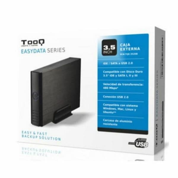 Ulkoinen laatikko TooQ TQE-3520B HD 3.5" IDE / SATA III USB 2.0 Musta 3,5"