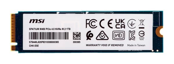 MSI SPATIUM M450 PCIe 4.0 NVMe M.2 SSD 1TB