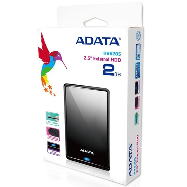 ADATA HV620S ekstern HDD (2TB; 2,5"; USB 3.2; sort)