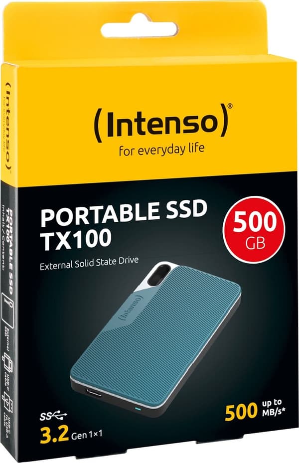 Intenso læse/skrive op til 500 MB/s/500 GB Blå - Grå (3826450)