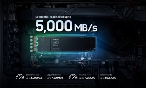 Samsung 990 Evo - Intern SSD - PCIe 4.0 - NVMe 2.0 - 1TB
