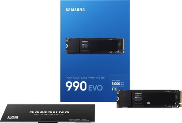 Samsung 990 Evo - Intern SSD - PCIe 4.0 - NVMe 2.0 - 1TB