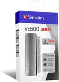 Miniatyrbillede 4 af 4: Verbatim Vx500 2TB Ekstern SSD-harddisk USB-C USB 3.2 (Gen 2) Grå 47454