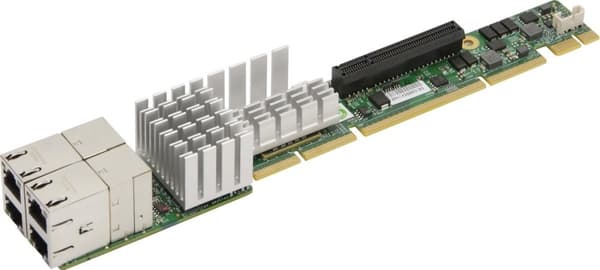 Supermicro AOC-UR-I4XT nätverkskort & adapter Ethernet 10000 Mbit/s Internt Gjuten aluminium, Grön