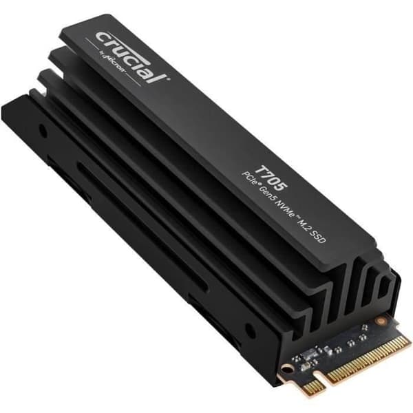 Intern spel-SSD med premium kylfläns - CRUCIAL - T705 SSD 4TB PCIe Gen5 NVMe M.2 (2024) - CT4000T705SSD5