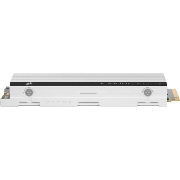 Intern Solid State Drive - CORSAIR - MP600 ELITE 1TB Gen4 PCIe x4 NVMe M.2 SSD Optimerad för PS5 med LP Kylfläns - Vit