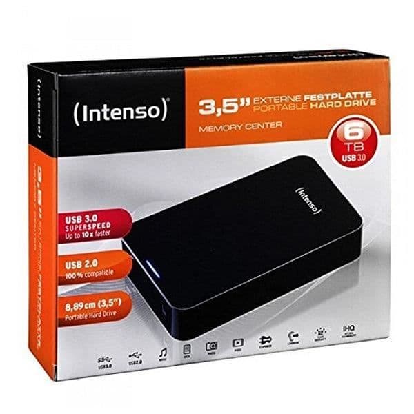 Extern hårddisk INTENSO 6031514 3.5'' USB 3.0 6 TB Svart