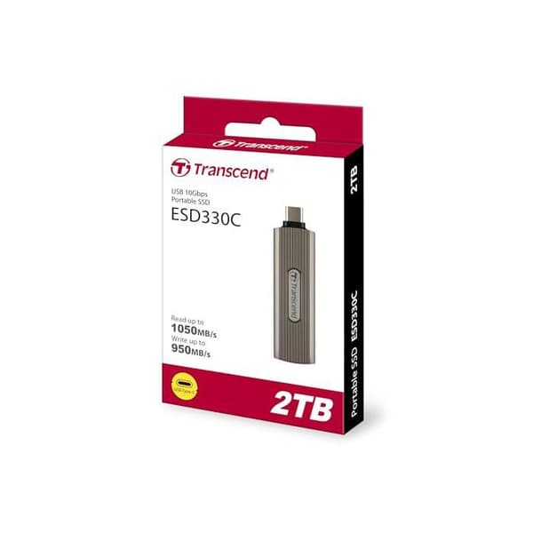 Extern hårddisk - TRANSCEND - ESD330C - 2 To - USB 3.2 Gen 2 - Kompakt och lätt