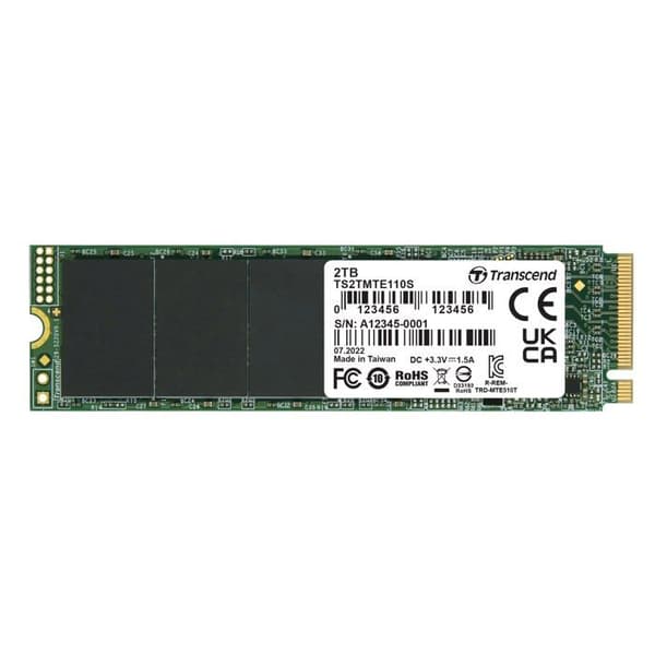 TRANSCEND MTE110S 2TB NVMe PCIe Gen3 x4 M.2 2280 intern Solid State Drive
