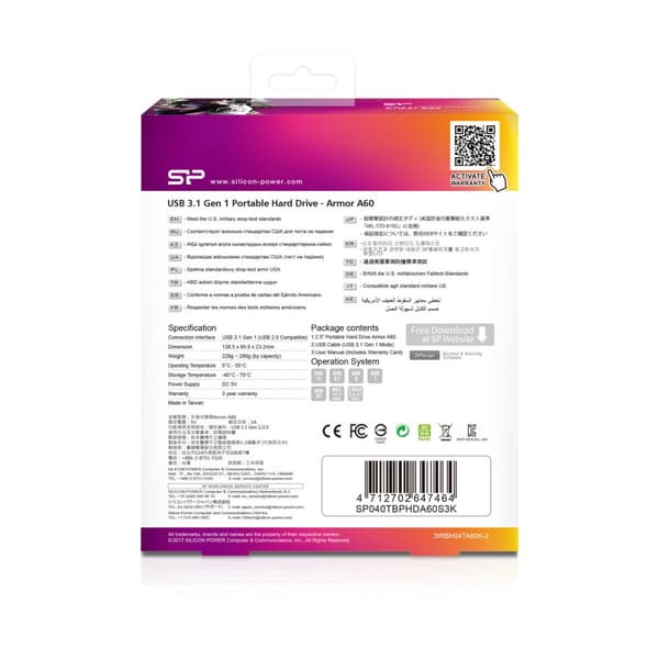 Extern Hårddisk Silicon Power Armor A60 4 TB USB 3.1 4 TB