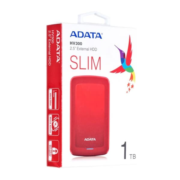 Ekstern harddisk Adata HV300 Rød 1 TB HDD