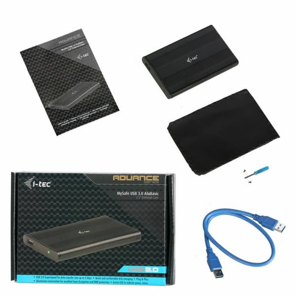 Externlåda i-Tec MYSAFEU312 Svart USB SATA USB 3.2