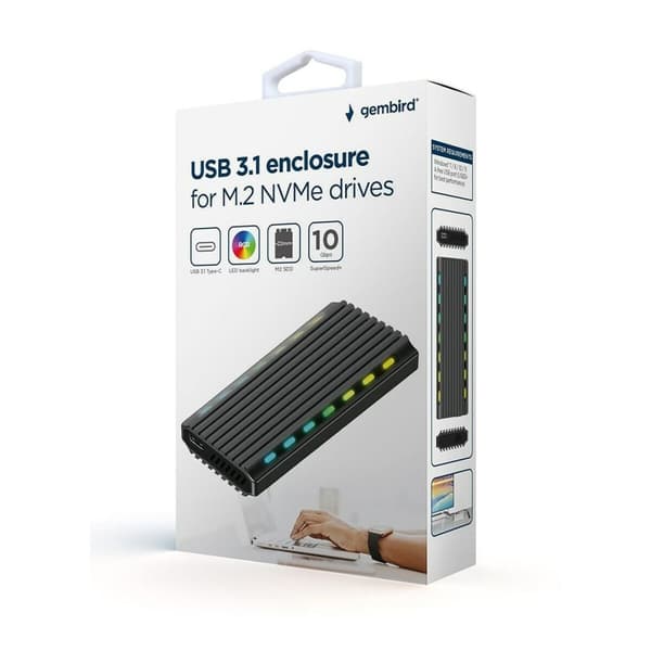 Externlåda GEMBIRD EE2280-U3C-03 Svart USB USB-C