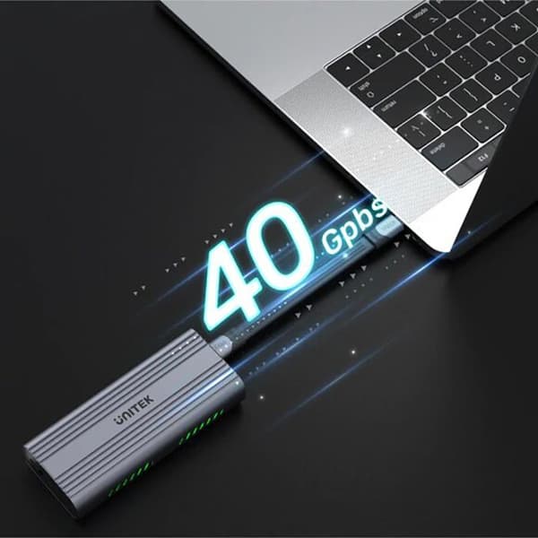 UNITEK hårddiskhölje - M.2 PCIE/NVME 40GBPS USB4 - 1 TB - 240 GB - PCIe 3.0 x4 (NVMe)