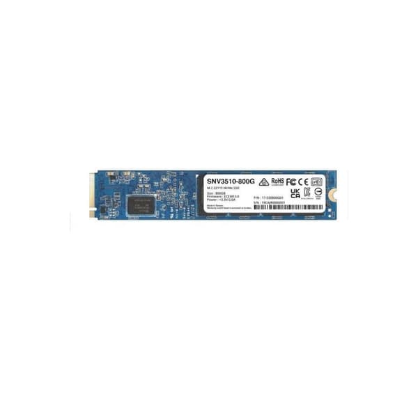 Ssd, Synology, 800gb (m.2, pcie, nvme, skrivehastighed 1000 mbytes/sek., læsehastighed 3100 mbytes/sek., tbw 1.022 tb, mtbf 1800000 t.)