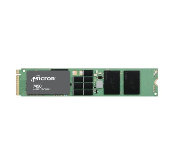 Ssd, Micron, 7450 pro (3.84tb, m.2, nvme, 3d nand, skrivhastighet 2500 mbyte/sek, läshastighet 5000 mbyte/sek, tbw 7300 tb)
