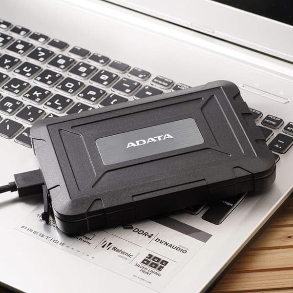 Externt hölje 2,5" SATA 6Gb-s 600 MB-s USB 3.0 svart - ADATA - ED600 - Stöt- och vattentålig