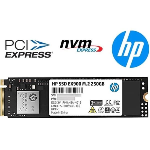 HP EX900 M.2 250 GB intern solid state-enhet - PCIe 3.0 x4 NVMe - 3D TLC NAND