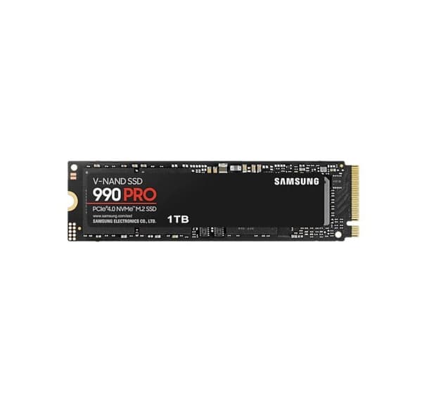 Ssd, Samsung, 990 pro (1 tb, m.2, pcie, nvme, mlc, skrivehastighed 6900 mbytes/sek., læsehastighed 7450 mbytes/sek., 2,3 mm, tbw 600 tb)