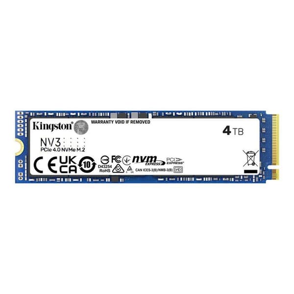 Hårddisk - KINGSTON - 4TB NV3 M.2 NVMe - Intern överföringshastighet 3500 MB/s - M.2-format - NVMe-gränssnitt